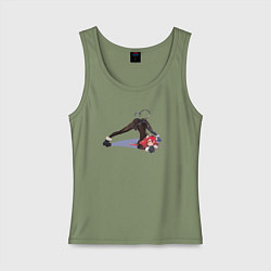 Майка женская хлопок Cat Eris, цвет: авокадо