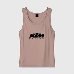 Майка женская хлопок КТМ МОТОКРОСС KTM RACING, цвет: пыльно-розовый