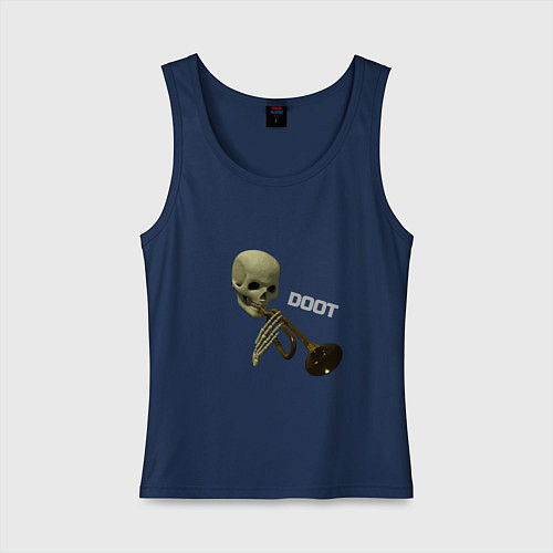 Женская майка Дудец Trumpet Skull / Тёмно-синий – фото 1