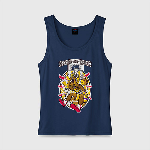 Женская майка Баскетболист ломает кольцо / Тёмно-синий – фото 1