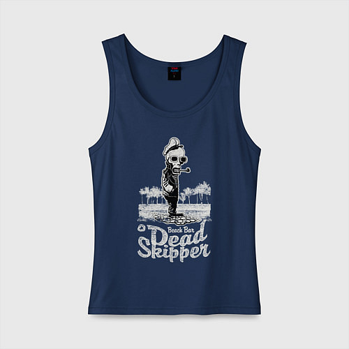 Женская майка Скелет скипер / Тёмно-синий – фото 1