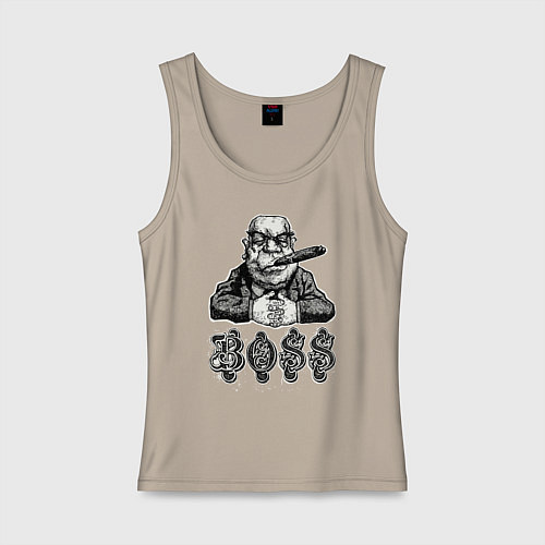 Женская майка Мужчина босс / Миндальный – фото 1