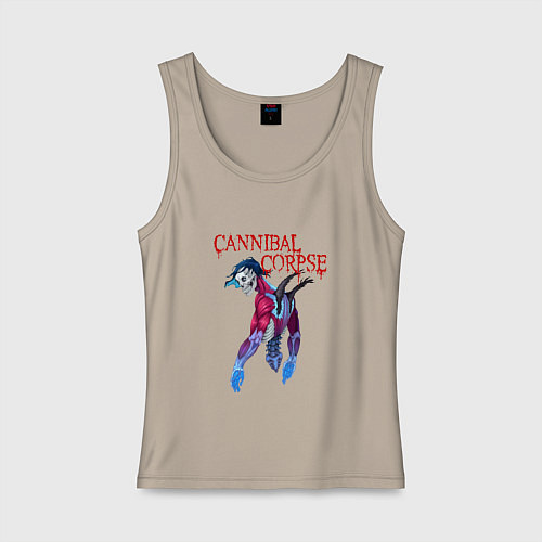 Женская майка Cannibal Corpse Череп с позвоночником / Миндальный – фото 1