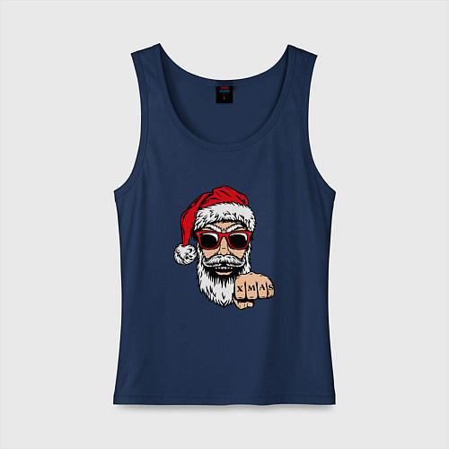 Женская майка Bad Santa xmas Плохой Санта / Тёмно-синий – фото 1