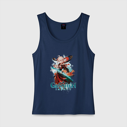 Женская майка Кадзуха Kazuha Genshin Impact / Тёмно-синий – фото 1