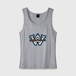 Майка женская хлопок Wilmington sharks - baseball team, цвет: меланж