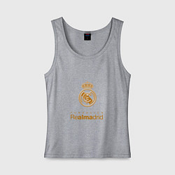 Майка женская хлопок Real Madrid Logo, цвет: меланж