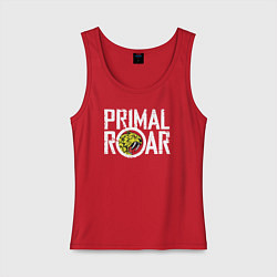 Майка женская хлопок PRIMAL ROAR logo, цвет: красный