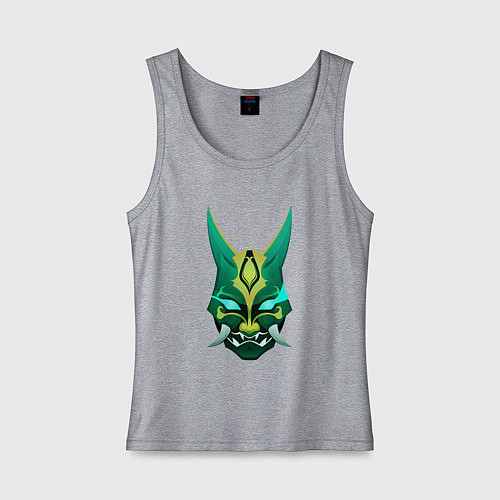 Женская майка МАСКА СЯО XIAO MASK GENSHIN IMPACT / Меланж – фото 1