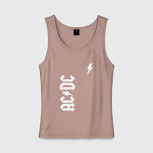 Женская майка ACDC: Молния / Пыльно-розовый – фото 1