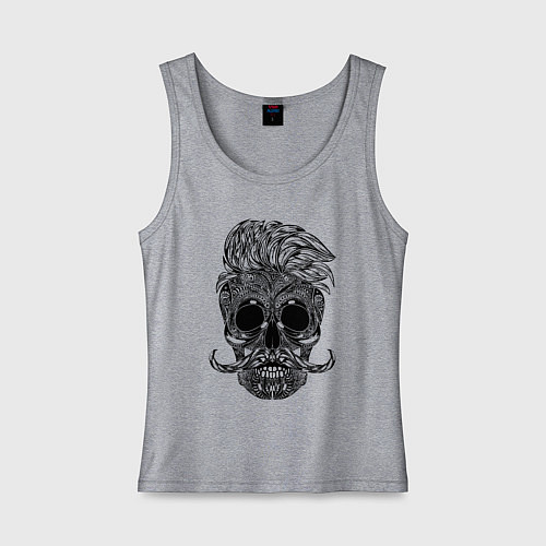 Женская майка Skull hipster / Меланж – фото 1