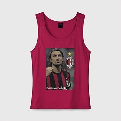 Майка женская хлопок Paolo Cesare Maldini - Milan, captain, цвет: маджента