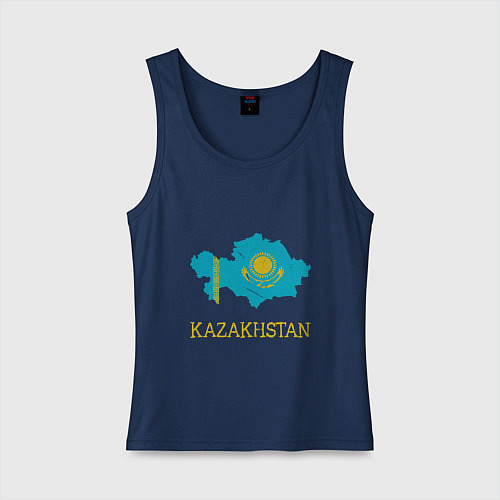 Женская майка Map Kazakhstan / Тёмно-синий – фото 1