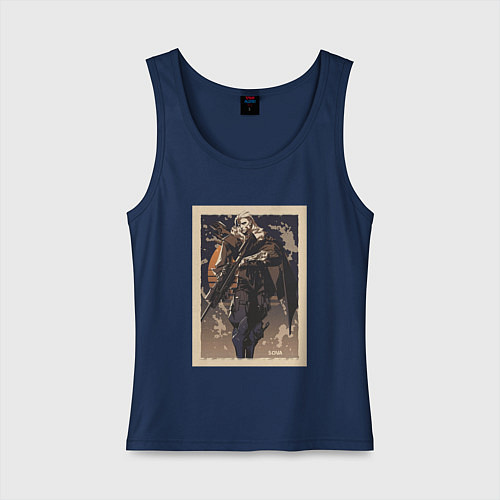 Женская майка Sova арт / Тёмно-синий – фото 1