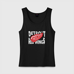 Майка женская хлопок Детройт Ред Уингз Detroit Red Wings, цвет: черный