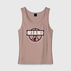 Майка женская хлопок MIAMI HEAT NBA МАЯМИ ХИТ НБА, цвет: пыльно-розовый