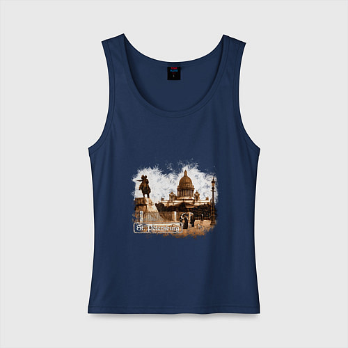 Женская майка Санкт-Петербург Ретро Питер / Тёмно-синий – фото 1