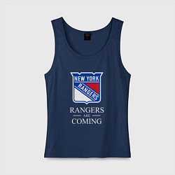 Майка женская хлопок Rangers are coming, Нью Йорк Рейнджерс, New York R, цвет: тёмно-синий