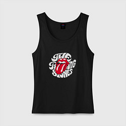 Майка женская хлопок Rolling Stones, Роллинг Стоунз, цвет: черный