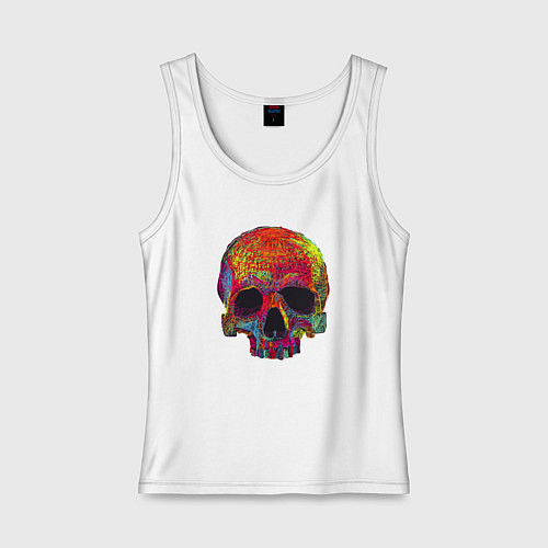 Женская майка Cool color skull / Белый – фото 1