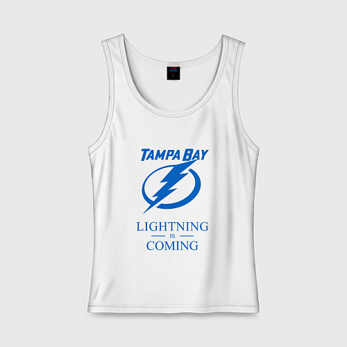 Женская майка Tampa Bay Lightning is coming, Тампа Бэй Лайтнинг / Белый – фото 1