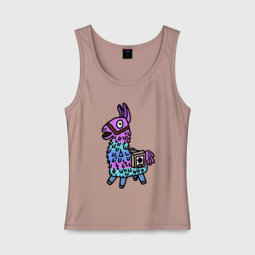 Женская майка Фортнайт Лама Fortnite Lama / Пыльно-розовый – фото 1