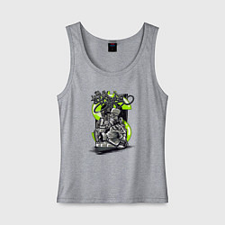 Майка женская хлопок Мужчина с баллончиком краски, цвет: меланж