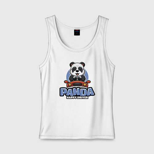 Женская майка Panda Happy driver / Белый – фото 1