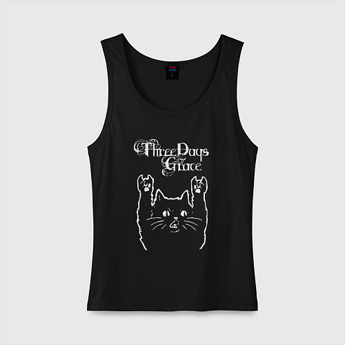 Женская майка Three Days Grace Рок кот / Черный – фото 1