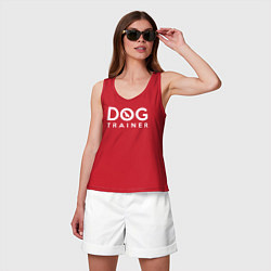 Майка женская хлопок DOG Trainer, цвет: красный — фото 2
