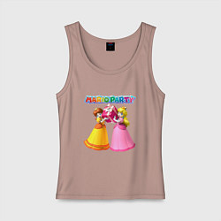 Майка женская хлопок Mario Party Nintendo, цвет: пыльно-розовый