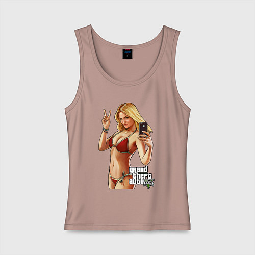 Женская майка GTA 5 Beach girl / Пыльно-розовый – фото 1