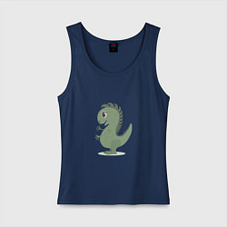 Женская майка Милый зеленый динозаврик