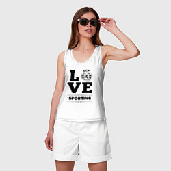 Майка женская хлопок Sporting Love Классика, цвет: белый — фото 2