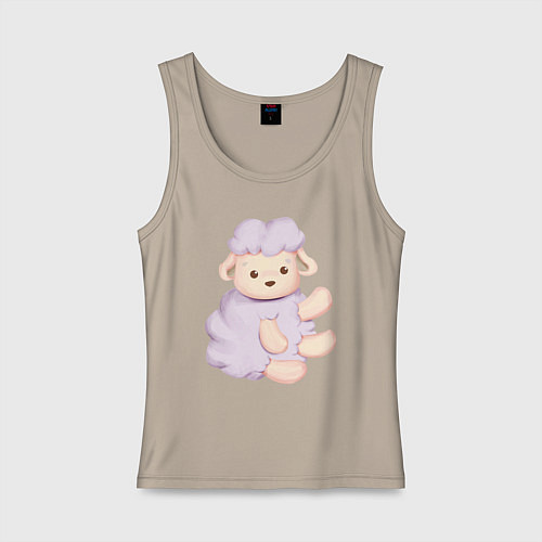 Женская майка Милая Овечка Сидит / Миндальный – фото 1