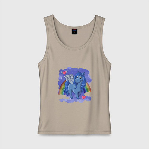 Женская майка ПОЗИТИВНЫЙ ПЕГАСИК / Миндальный – фото 1