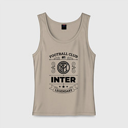 Майка женская хлопок Inter: Football Club Number 1 Legendary, цвет: миндальный