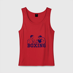 Майка женская хлопок Бокс Boxing is cool, цвет: красный
