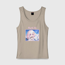 Майка женская хлопок Улыбка 7 марты Honkai star rail, цвет: миндальный