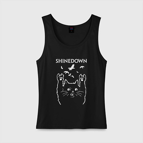 Женская майка Shinedown Рок кот / Черный – фото 1