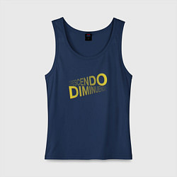 Майка женская хлопок Crecsendo diminuendo, цвет: тёмно-синий