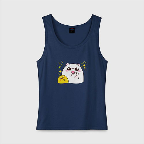 Женская майка Цыпа и медведь / Тёмно-синий – фото 1