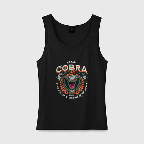 Женская майка Кобра Кай - логотип с Коброй Cobra Kai Logo / Черный – фото 1