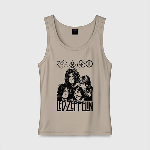 Женская майка Led Zeppelin Black / Миндальный – фото 1