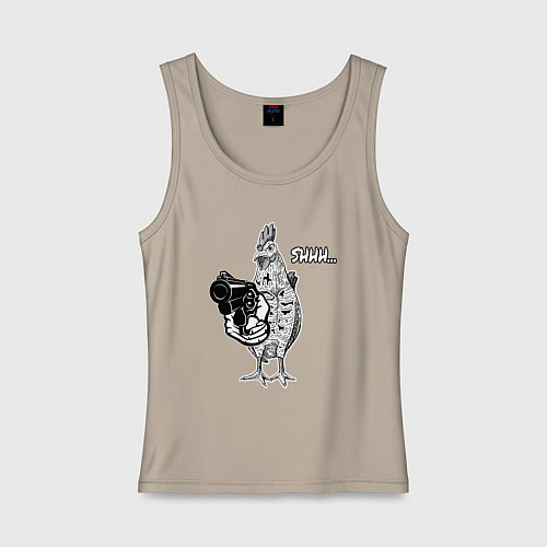 Женская майка Chiсken Gan / Миндальный – фото 1