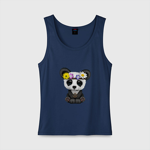 Женская майка Мир - Панда / Тёмно-синий – фото 1