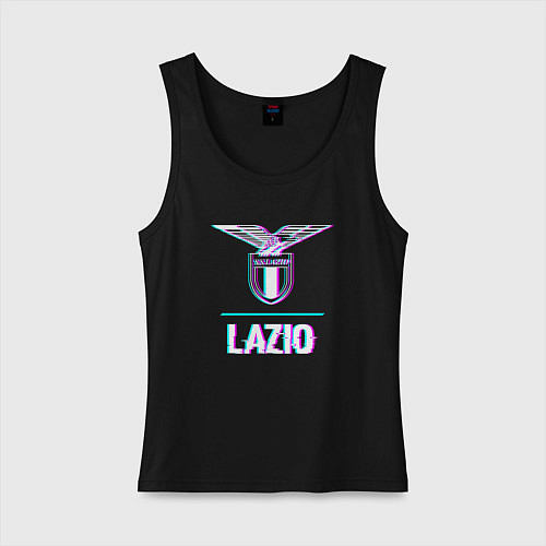 Женская майка Lazio FC в стиле glitch / Черный – фото 1