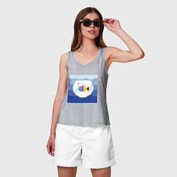 Майка женская хлопок CMYK рыбка, цвет: меланж — фото 2