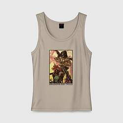 Майка женская хлопок Красавец Секиро, цвет: миндальный