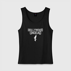 Майка женская хлопок Hollywood Undead - logo, цвет: черный